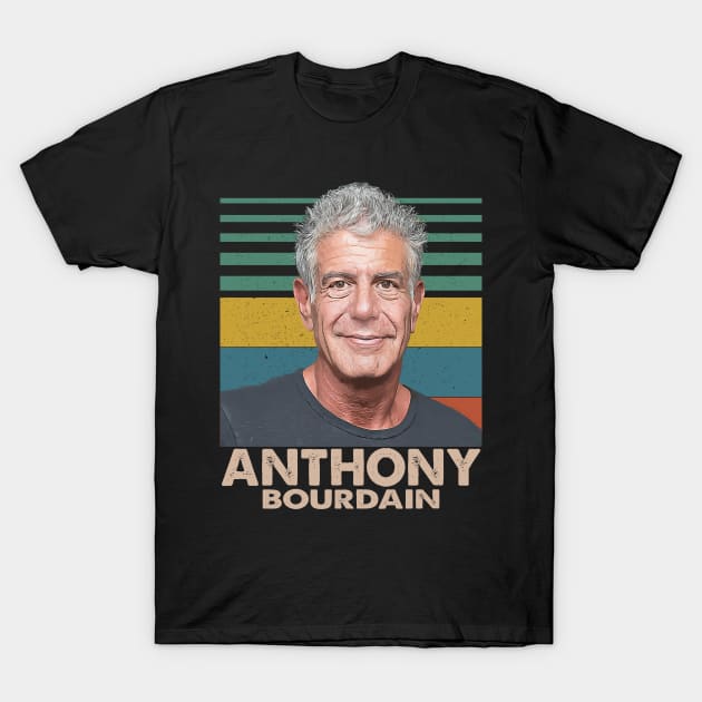 Anthony Bourdain - Retro illustration T-Shirt by Ballistic Redstone